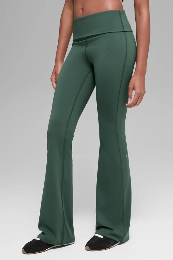 Legging évasé à taille rabattable Alo Softsculpt – Vert trèfle
