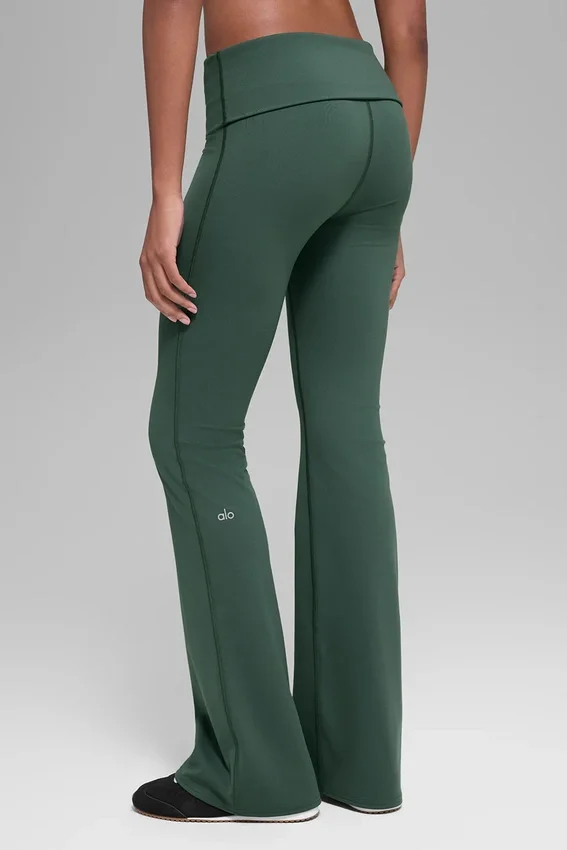 Legging évasé à taille rabattable Alo Softsculpt – Vert trèfle