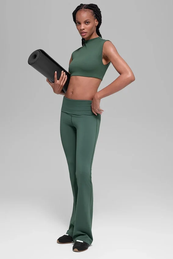 Legging évasé à taille rabattable Alo Softsculpt – Vert trèfle