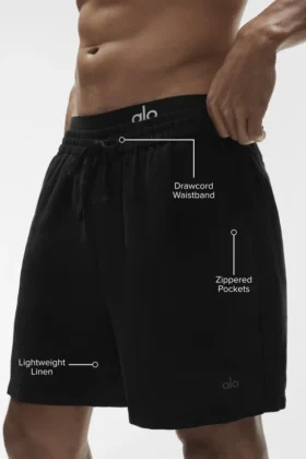 Linen Days Shorts 7″ – Noir