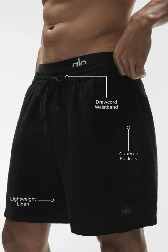 Linen Days Shorts 7" - Noir