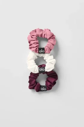 Lot de 3 mini-chouchous Fresh - Bordeaux/Rose sauvage/Ivoire
