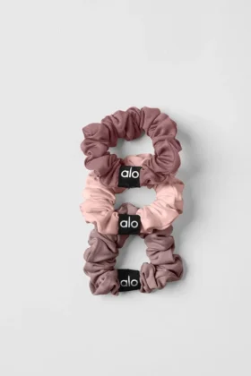 Lot de 3 mini-chouchous « Fresh » - Champignon/Quartz rose/Quartz fumé