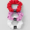 Lot de 3 mini-chouchous Fresh - Rouge vif/Rose bonbon/Blanc