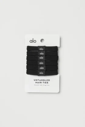 Lot de 6 élastiques cheveux anti-nœuds - Noir