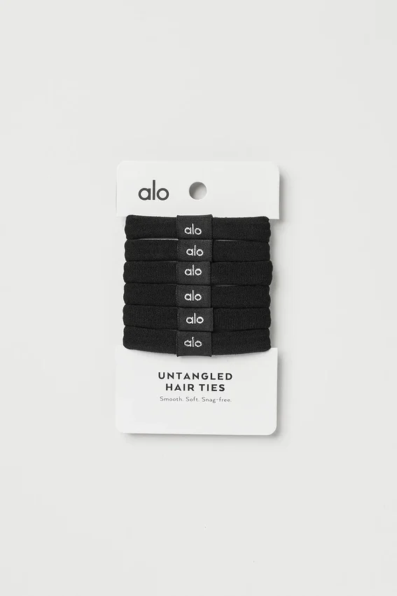 Lot de 6 élastiques cheveux anti-nœuds - Noir