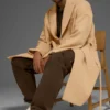 Manteau de match en laine - Camel