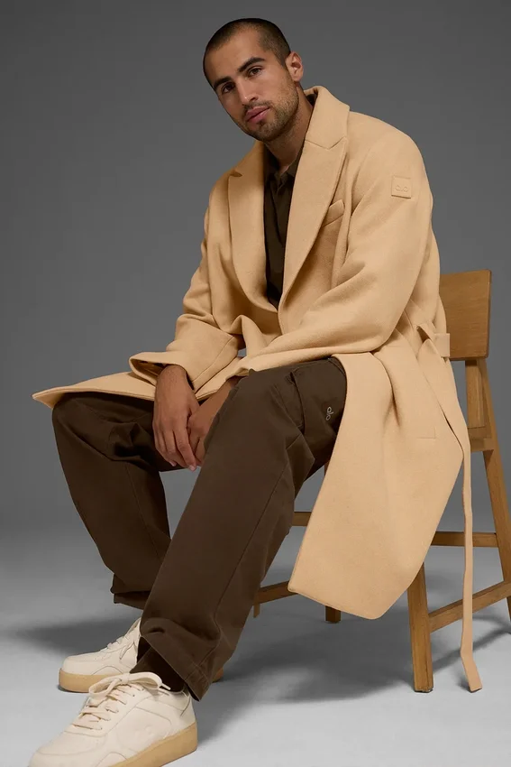 Manteau de match en laine - Camel