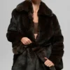 Manteau en fausse fourrure Starstruck - Marron nuit/Noir