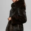 Manteau en fausse fourrure Starstruck - Marron nuit/Noir