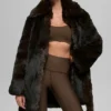 Manteau en fausse fourrure Starstruck - Marron nuit/Noir