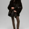 Manteau en fausse fourrure Starstruck - Marron nuit/Noir
