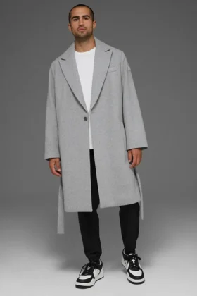 Manteau Gameday en laine - Gris chiné athlétique