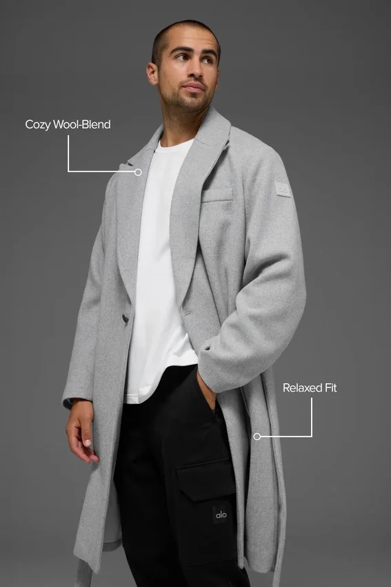 Manteau Gameday en laine - Gris chiné athlétique