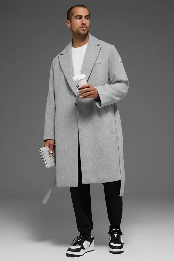 Manteau Gameday en laine - Gris chiné athlétique