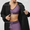 Manteau long City Girl en laine double face – Noir