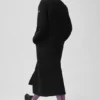 Manteau long City Girl en laine double face – Noir