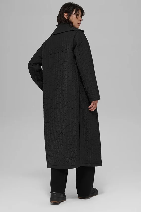 Manteau long matelassé Skyline - Noir