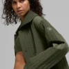 Manteau long matelassé Skyline - Vert olive