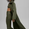 Manteau long matelassé Skyline - Vert olive