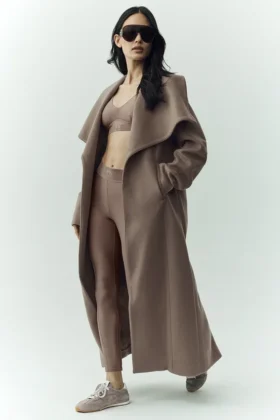 Manteau long Nightfall en mélange de laine - Alpine Cocoa Heather