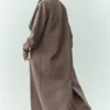 Manteau long Nightfall en mélange de laine - Alpine Cocoa Heather