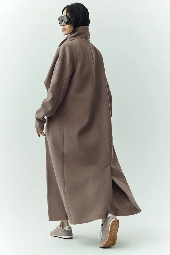 Manteau long Nightfall en mélange de laine - Alpine Cocoa Heather