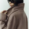 Manteau long Nightfall en mélange de laine - Alpine Cocoa Heather