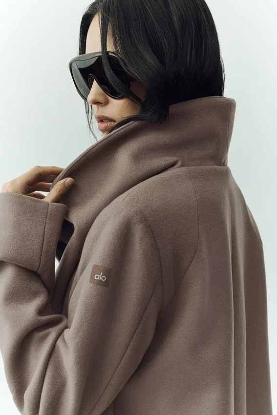 Manteau long Nightfall en mélange de laine - Alpine Cocoa Heather