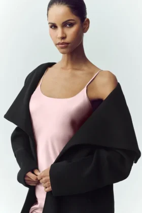 Manteau long Nightfall en mélange de laine – Noir