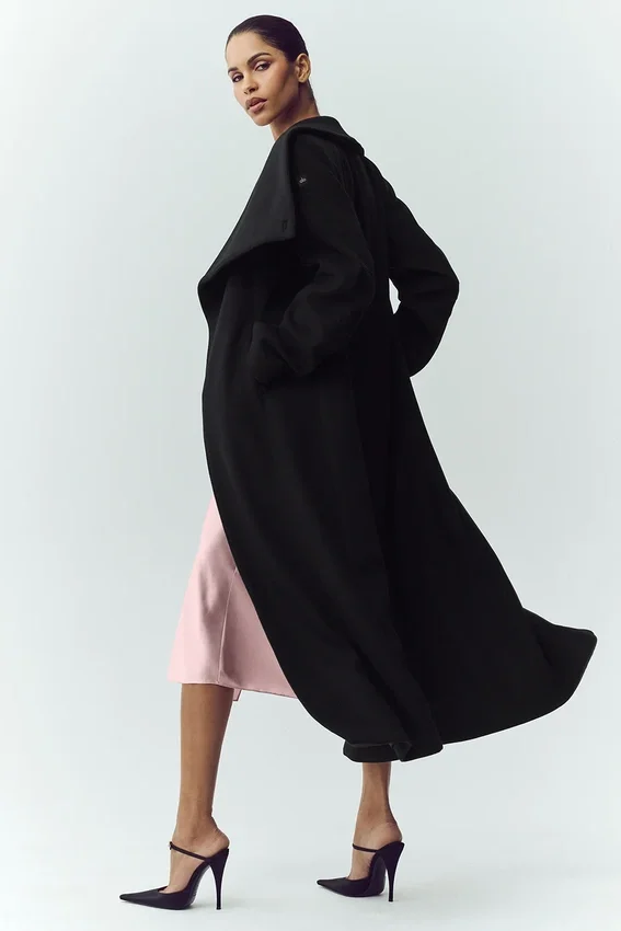 Manteau long Nightfall en mélange de laine - Noir