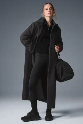 Manteau long Wool Metro - Gris chiné foncé
