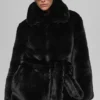 Manteau Starstruck en fausse fourrure - Noir