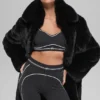 Manteau Starstruck en fausse fourrure - Noir
