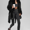 Manteau Starstruck en fausse fourrure - Noir