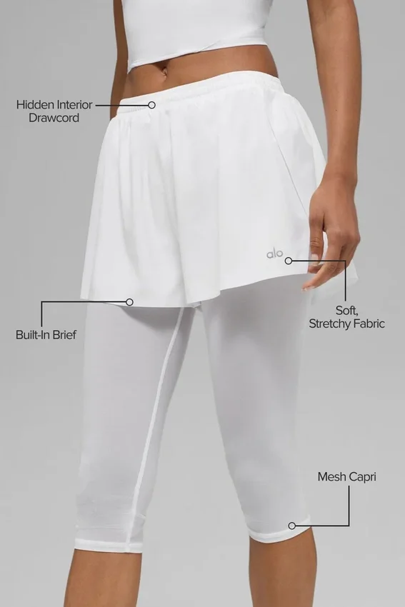 Mesh Front Runner 2 en 1 Short – Blanc