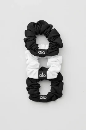 Mini chouchou Fresh (lot de 3) - Noir/Blanc