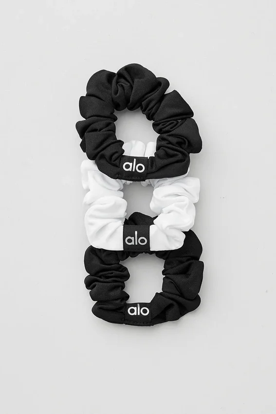 Mini chouchou Fresh (lot de 3) - Noir/Blanc