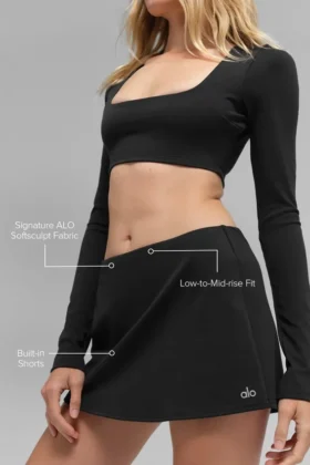 Mini-jupe Alo Softsculpt Precision – Noir