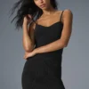 Mini-robe en maille denim - Noir/Anthracite