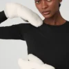 Mitaines en fausse fourrure - Ivoire