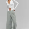 Pantalon ample et aéré (long) - Gris lunaire