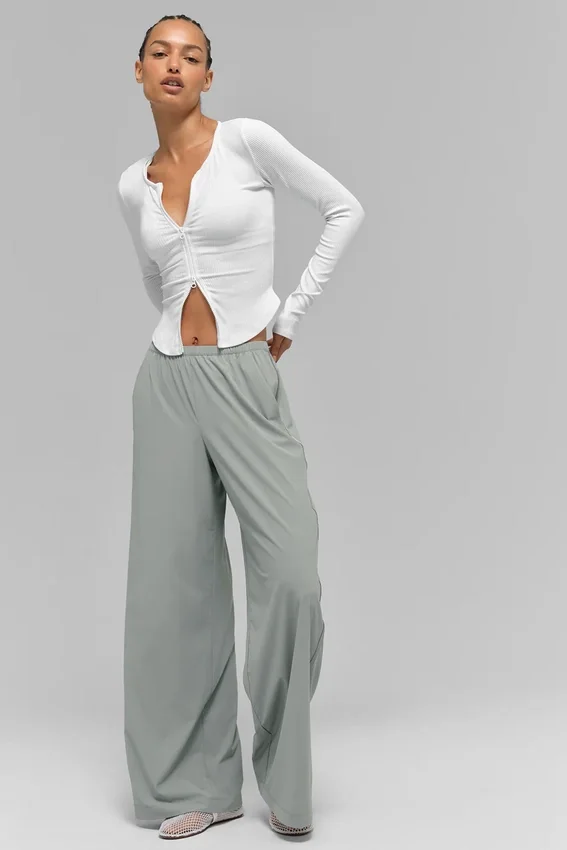 Pantalon ample et aéré (long) - Gris lunaire