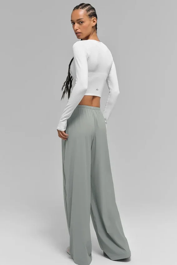 Pantalon ample et aéré (long) - Gris lunaire