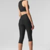 Pantalon capri High-Waist Airlift Mesh « Just Right » – Noir