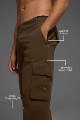 Pantalon cargo en ripstop – Espresso