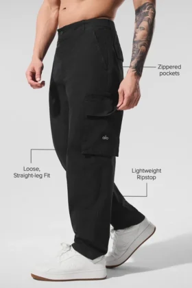 Pantalon cargo en ripstop – Noir