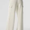 Pantalon cargo High-Waist en maille Scholar - Ivoire
