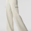 Pantalon cargo High-Waist en maille Scholar - Ivoire