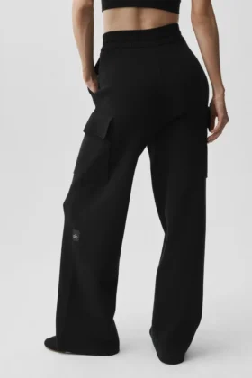 Pantalon cargo High-Waist Scholar Knit – Noir